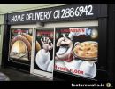 Business promotional window painting