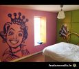 Funky bedroom mural spray can art